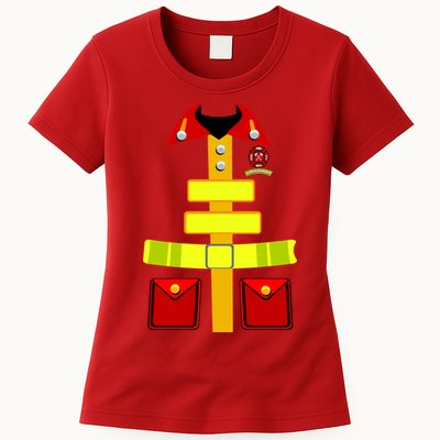 Fireman Costume Firefighter Halloween Uniform Womens T-Shirt