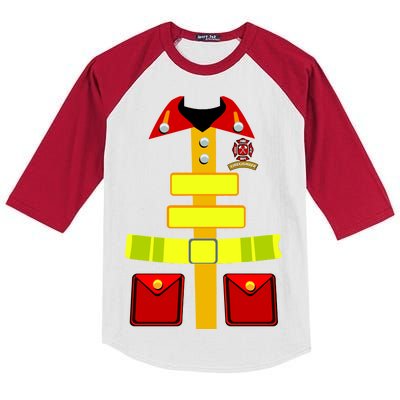 Fireman Costume Firefighter Halloween Uniform Kids Colorblock Raglan Jersey