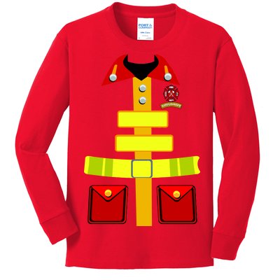 Fireman Costume Firefighter Halloween Uniform Kids Long Sleeve Shirt