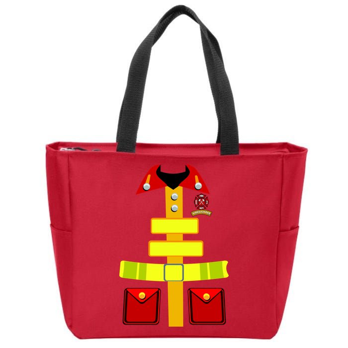 Fireman Costume Firefighter Halloween Uniform Zip Tote Bag