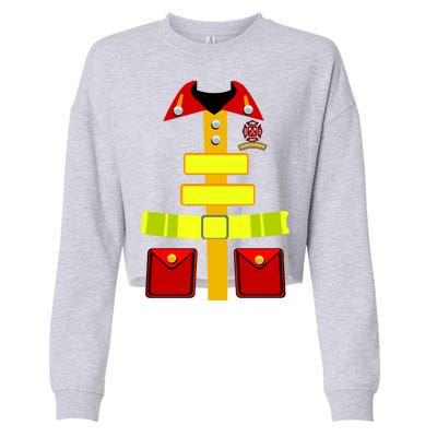 Fireman Costume Firefighter Halloween Uniform Cropped Pullover Crew