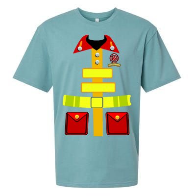 Fireman Costume Firefighter Halloween Uniform Sueded Cloud Jersey T-Shirt