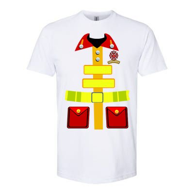 Fireman Costume Firefighter Halloween Uniform Softstyle CVC T-Shirt