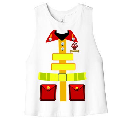 Fireman Costume Firefighter Halloween Uniform Women's Racerback Cropped Tank