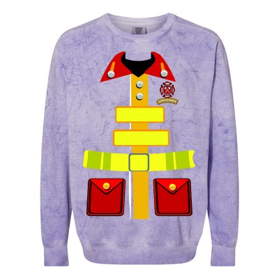 Fireman Costume Firefighter Uniform Colorblast Crewneck Sweatshirt