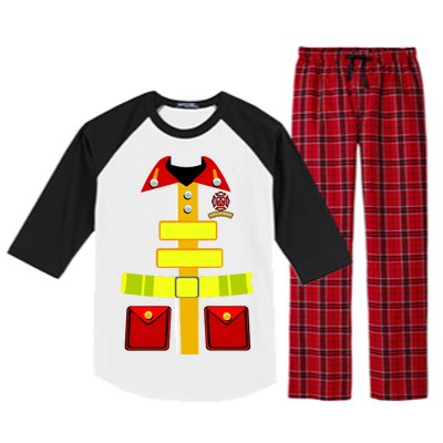 Fireman Costume Firefighter Uniform Raglan Sleeve Pajama Set