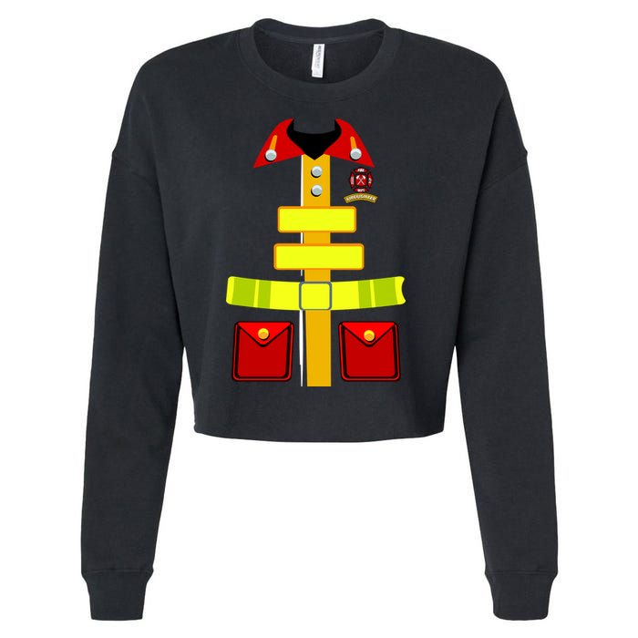 Fireman Costume Firefighter Uniform Cropped Pullover Crew