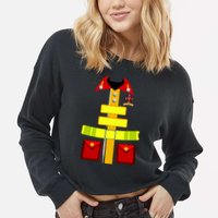 Fireman Costume Firefighter Uniform Cropped Pullover Crew