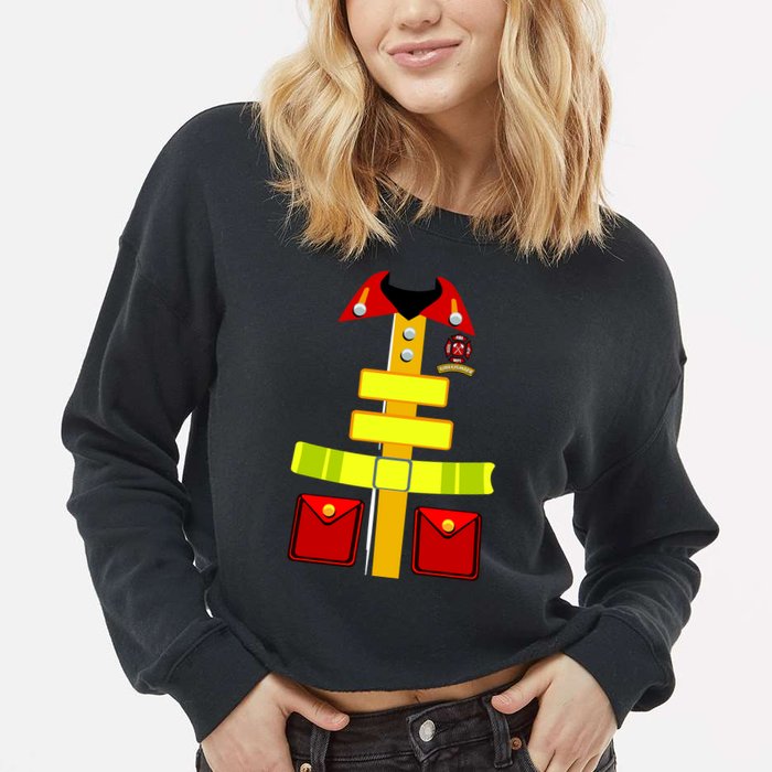 Fireman Costume Firefighter Uniform Cropped Pullover Crew