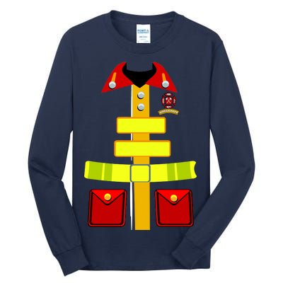 Fireman Costume Firefighter Uniform Tall Long Sleeve T-Shirt