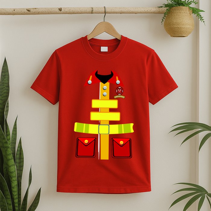 Fireman Costume Firefighter Uniform T-Shirt
