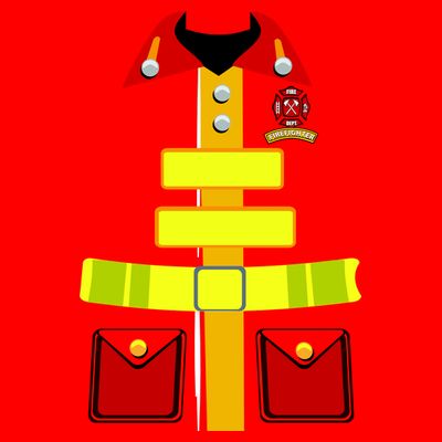 Fireman Costume Firefighter Uniform T-Shirt