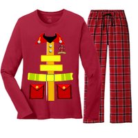 Fireman Costume Firefighter Uniform Women's Long Sleeve Flannel Pajama Set 