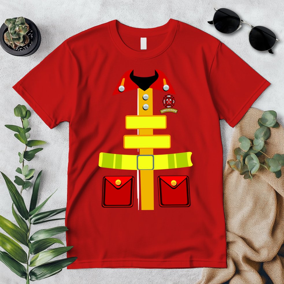 Fireman Costume Firefighter Uniform Premium T-Shirt