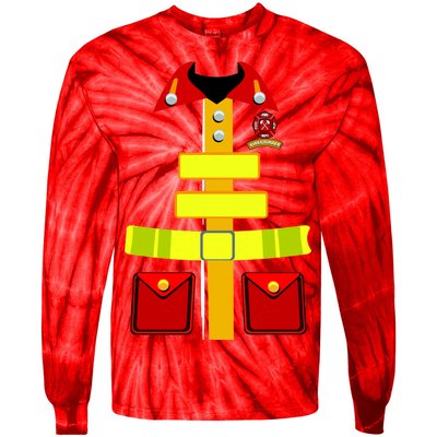 Fireman Costume Firefighter Uniform Tie-Dye Long Sleeve Shirt