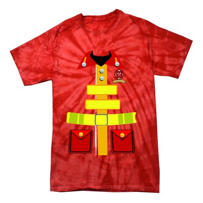 Fireman Costume Firefighter Uniform Tie-Dye T-Shirt