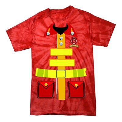 Fireman Costume Firefighter Uniform Tie-Dye T-Shirt