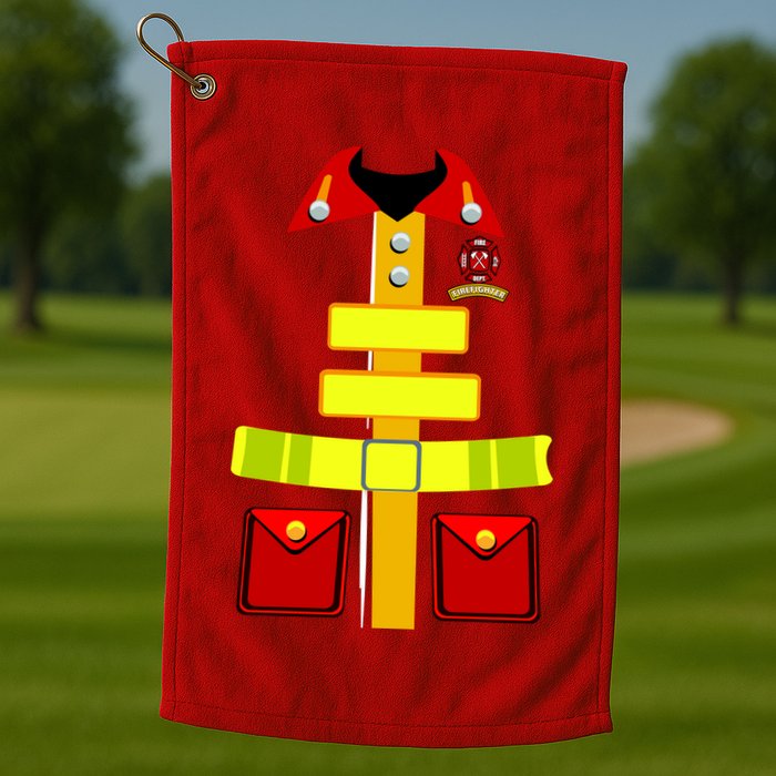 Fireman Costume Firefighter Uniform Golf Towel