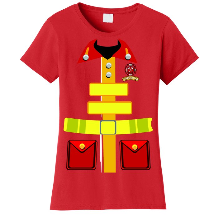 Fireman Costume Firefighter Uniform Women's T-Shirt