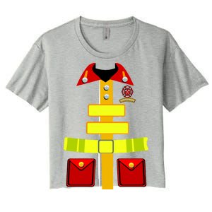 Fireman Costume Firefighter Uniform Women's Crop Top Tee