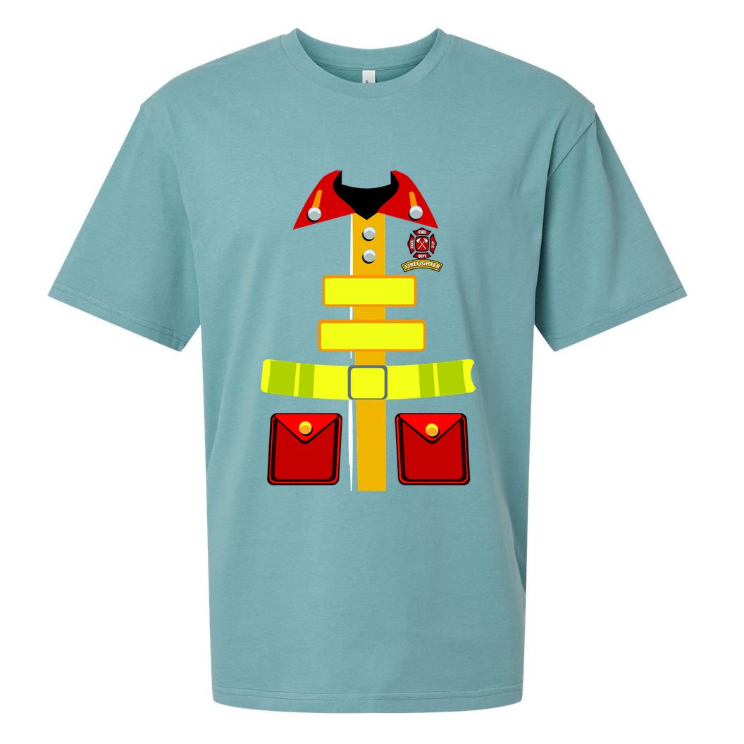 Fireman Costume Firefighter Uniform Sueded Cloud Jersey T-Shirt