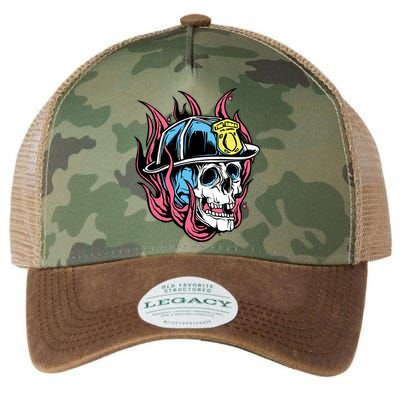 Fireman Skull Flame Legacy Tie Dye Trucker Hat