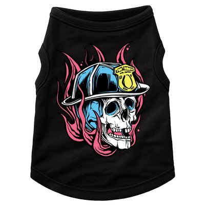 Fireman Skull Flame Doggie Tank