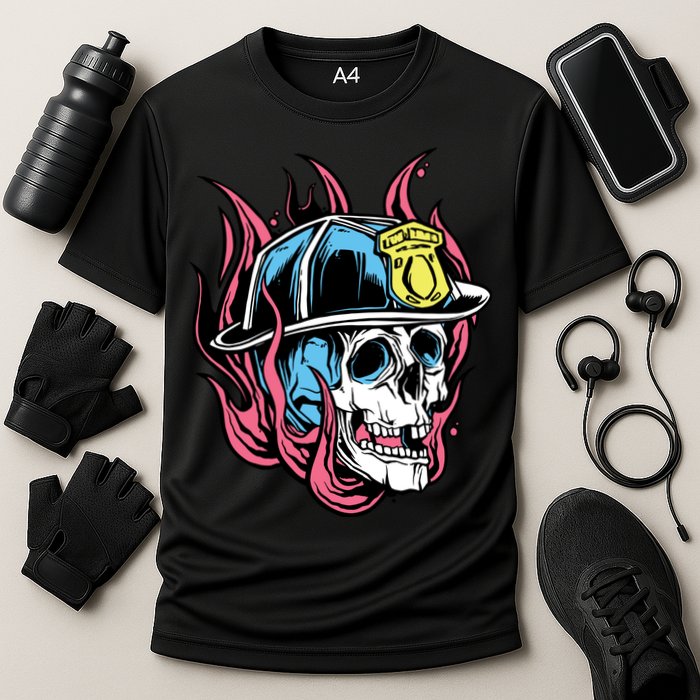 Fireman Skull Flame Performance Shirt