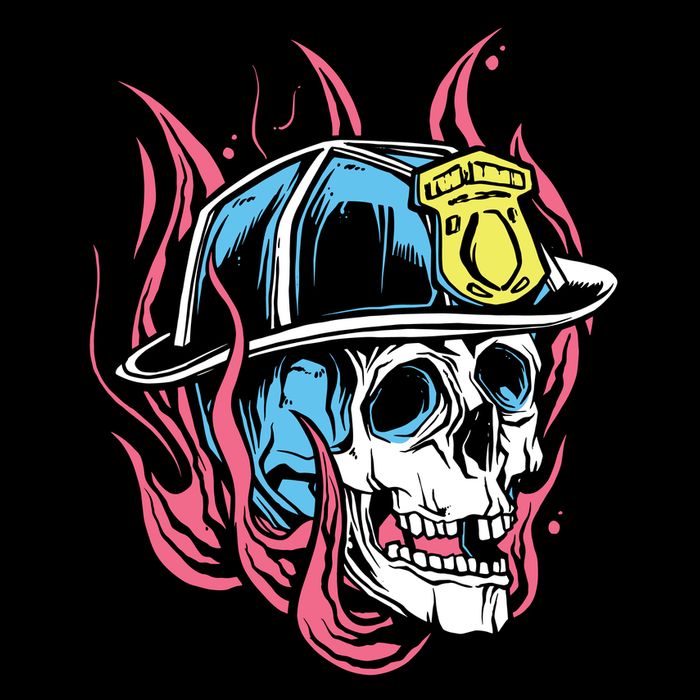 Fireman Skull Flame Sweatshirt
