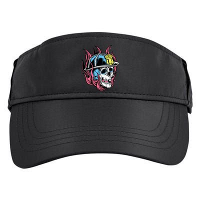Fireman Skull Flame Adult Drive Performance Visor