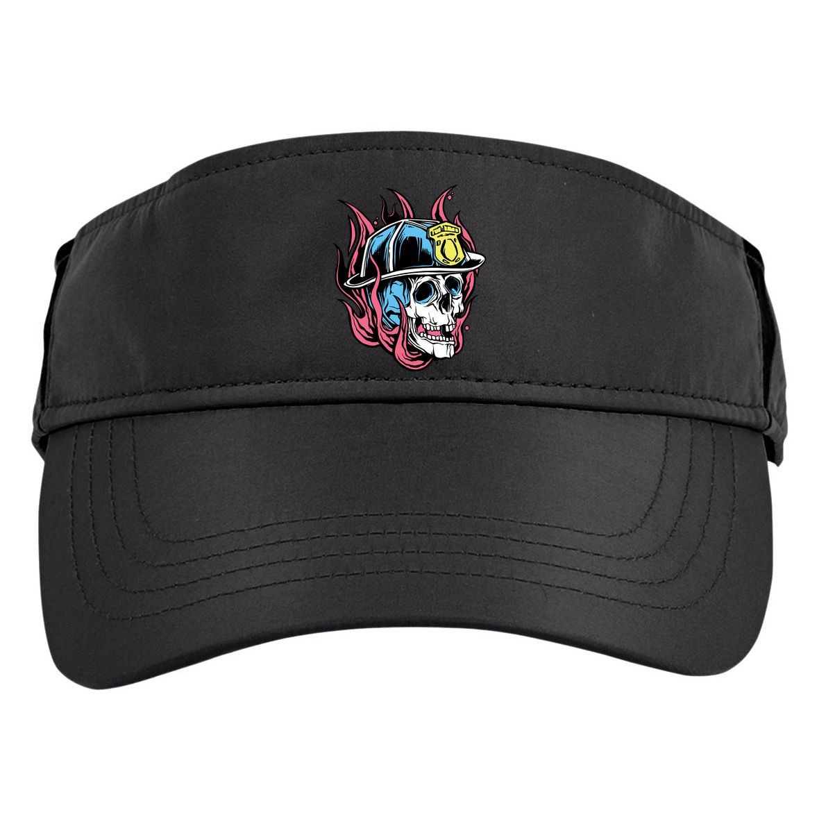 Fireman Skull Flame Adult Drive Performance Visor