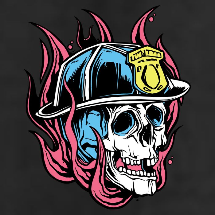 Fireman Skull Flame Adult Drive Performance Visor
