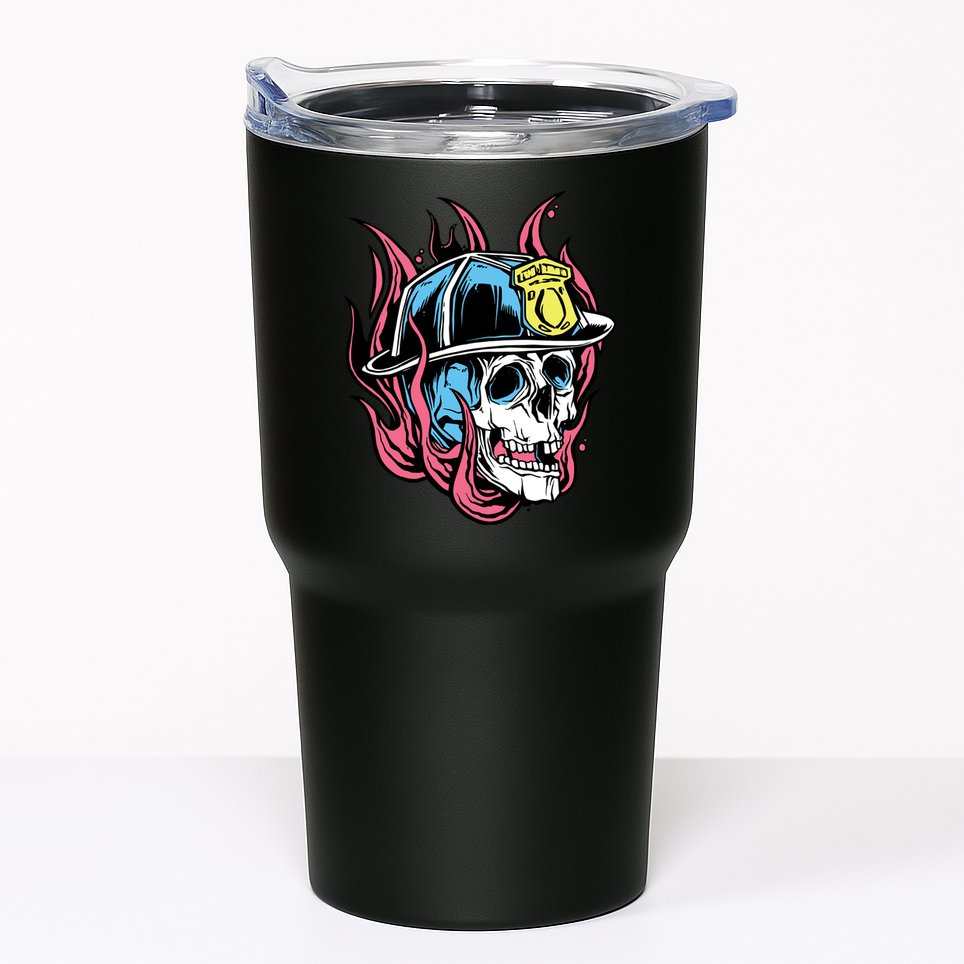 Fireman Skull Flame Tumbler