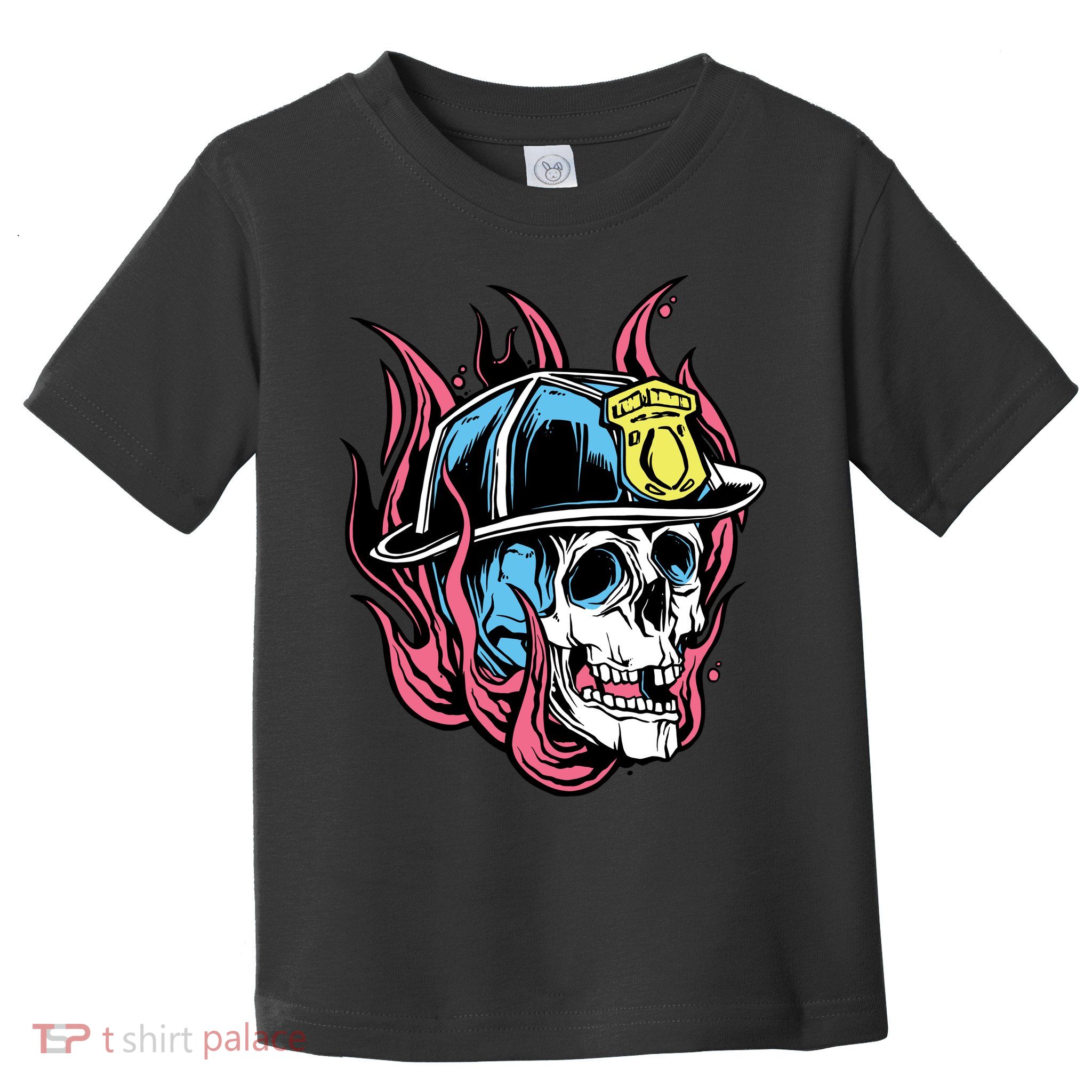 Fireman Skull Flame Toddler T-Shirt