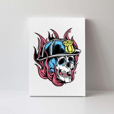 Fireman Skull Flame Canvas