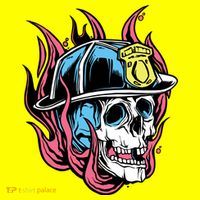 Fireman Skull Flame 11oz C Handle Ceramic Mug