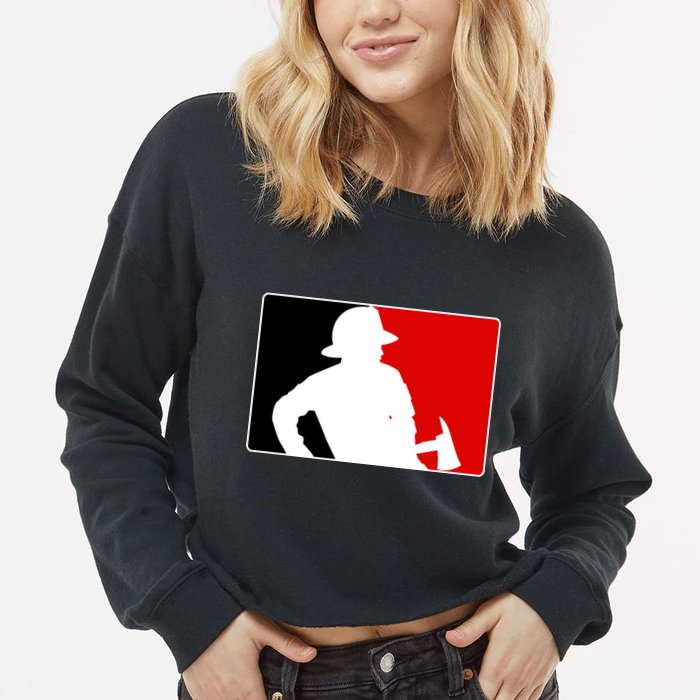 Fireman Team Logo Cropped Pullover Crew