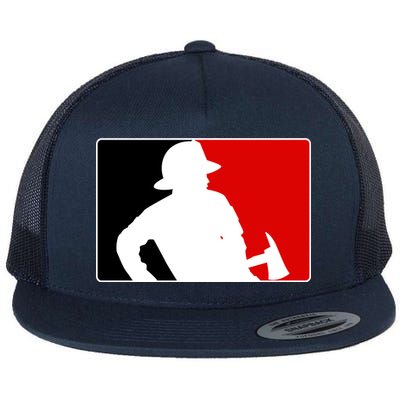 Fireman Team Logo Flat Bill Trucker Hat