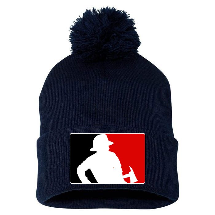 Fireman Team Logo Pom Pom 12in Knit Beanie