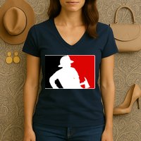 Fireman Team Logo Women's V-Neck T-Shirt