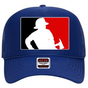 Fireman Team Logo High Crown Mesh Back Trucker Hat