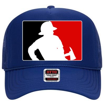 Fireman Team Logo High Crown Mesh Back Trucker Hat