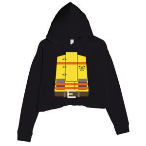 Fireman Uniform Costume Crop Fleece Hoodie