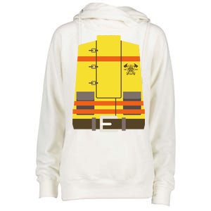 Fireman Uniform Costume Womens Funnel Neck Pullover Hood