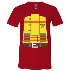 Fireman Uniform Costume V-Neck T-Shirt