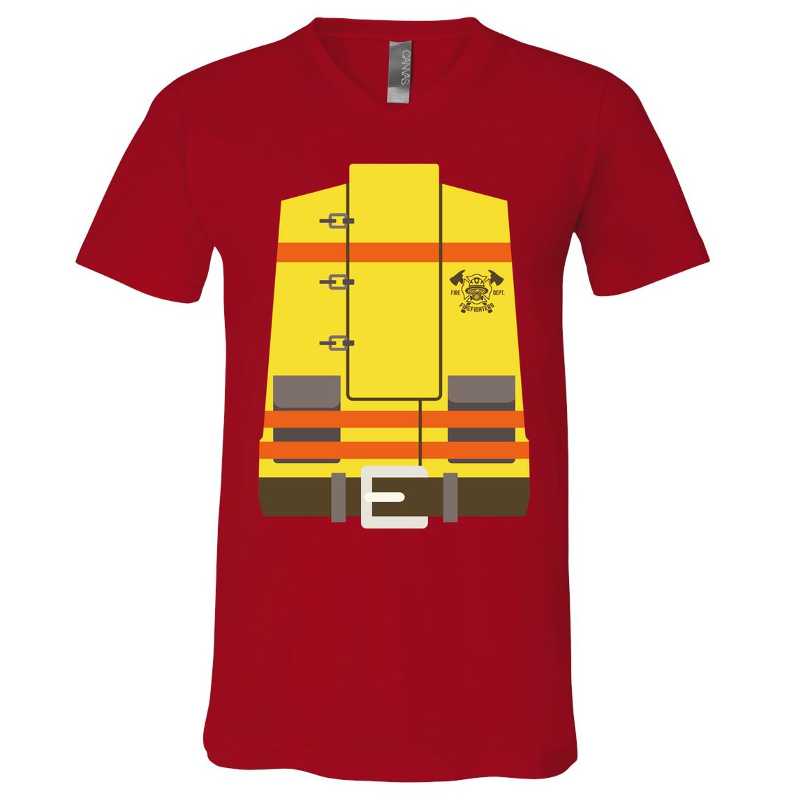 Fireman Uniform Costume V-Neck T-Shirt