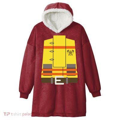 Fireman Uniform Costume Hooded Wearable Blanket