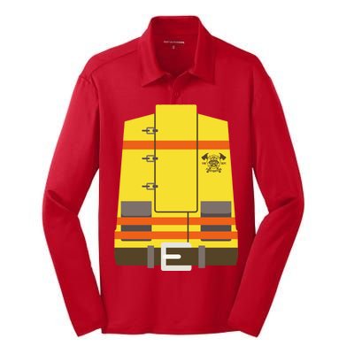 Fireman Uniform Costume Silk Touch Performance Long Sleeve Polo