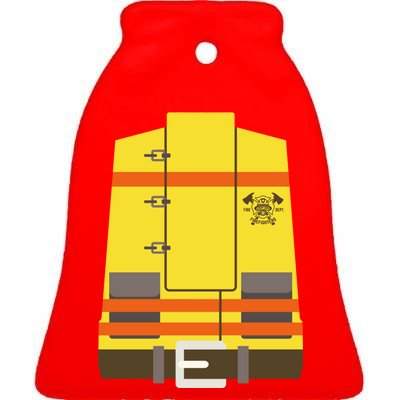 Fireman Uniform Costume Ceramic Bell Ornament