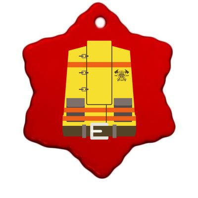 Fireman Uniform Costume Ceramic Star Ornament